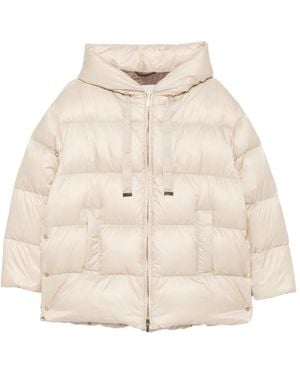 Max Mara Quilted Hooded Jacket - Natural