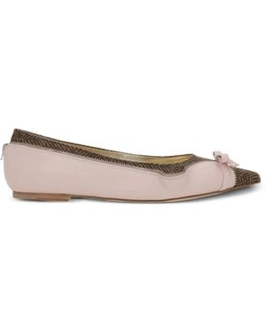 August Barron Unzipped Ballet Flats - Pink