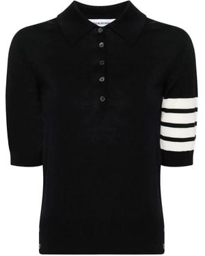 Thom Browne 4Bar Wool Polo Shirt - Black