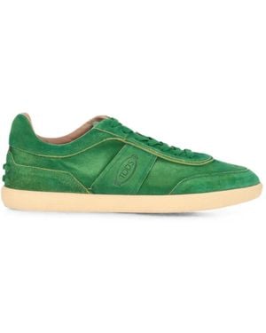 Tod's Gommino-Detail Suede Trainers - Green