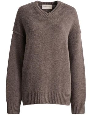 Nour Hammour Jude V-Neck Sweater - Brown