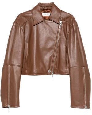 Sportmax Lederjacke Mit Fransen - Mehrfarbig