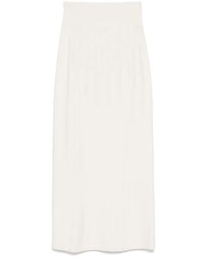 Mugler Boning-Detail Midi Skirt - White