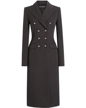 Dolce & Gabbana Dgロゴボタン ダブルブレスト ウール コート - ブラック