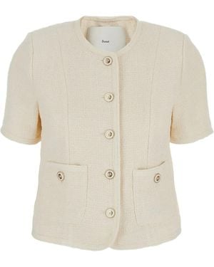 DUNST Summer Tweed-Jacke - Weiß