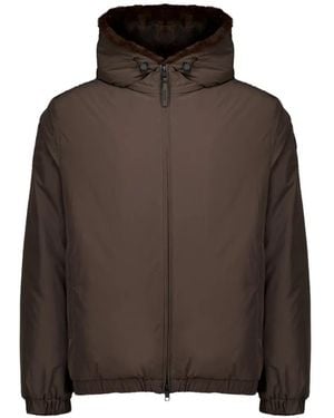 Moncler Zambood Hooded Short Down Jacket - Brown
