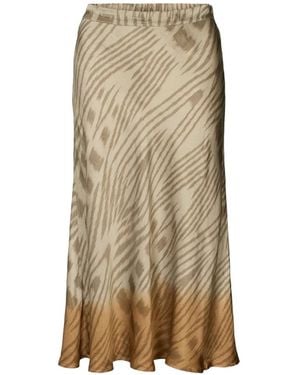 Rabens Saloner Elmi Ikat-Print Elasticated Maxi Skirt - Natural