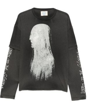 ERCOLE STUDIO T-Shirt Con Stampa Grafica E Maniche Lunghe - Nero