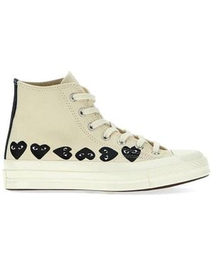 Comme des Garçons X Converse Play Heart-Print Trainers - Natural