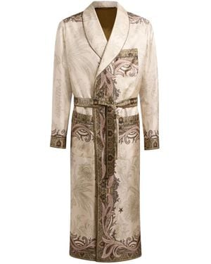 Etro Pegaso Paisley-Print Coat - Natural