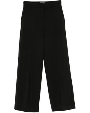 Weekend by Maxmara Visivo Pressed-Crease Wide-Leg Trousers - Black