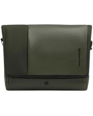 Piquadro Borsa Porta Pc Convertibile Con Placca Logo 13,3In - Verde