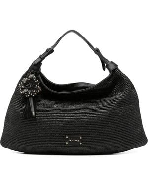 La Carrie Sac Cabas La Plage À Breloque Fleur - Black