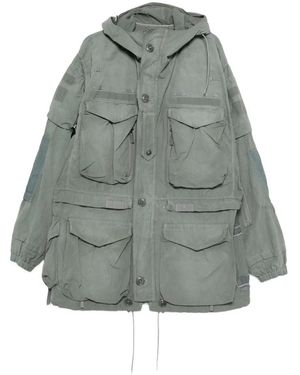 Maison Margiela Hooded Multi-Pocket Coat - Grey