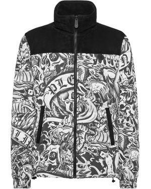 Philipp Plein Piumino Con Stampa - Nero