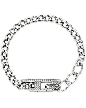 DIESEL Curb-Chain Crystal Bracelet - Metallic