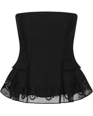 ROTATE BIRGER CHRISTENSEN Haut Bustier À Design Péplum - Black