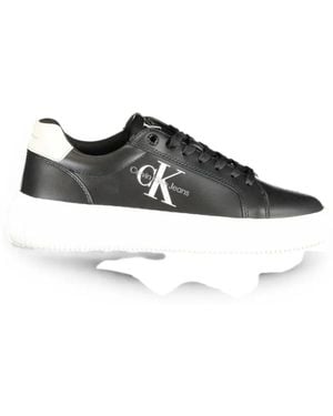 Calvin Klein Logo-Print Low-Top Trainers - Black