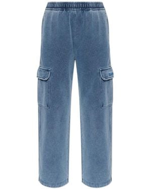 A Bathing Ape Logo-Embroidered Cargo Trousers - Blue