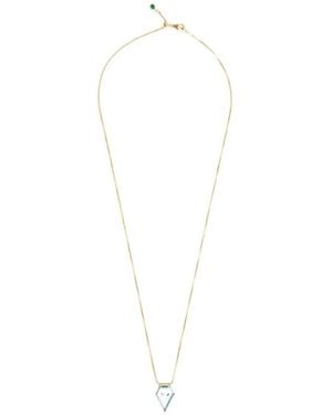 Yi Collection Aquamarine Kite Necklace - White