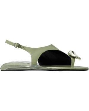 Tory Burch Patos Asymmetric Slingback Sandals - Green