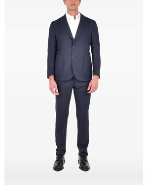 Franzese Collection Single-Breasted Pinstripe Blazer - Blue