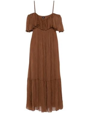 Dixie Ruffled-Detail Maxi Dress - Brown