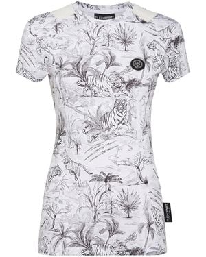 Philipp Plein Graphic-Print Compression T-Shirt - White
