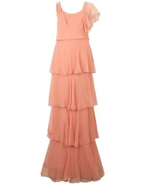 Alberta Ferretti Ruffled Maxi Dress - Pink
