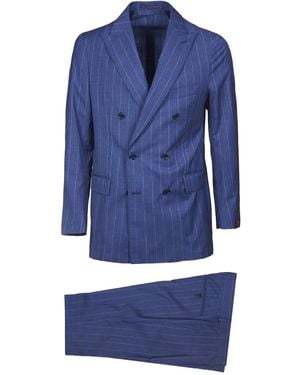 Bagnoli Sartoria Napoli Pinstripe Double-Breasted Suit - Blue