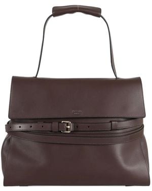 Moschino Medium Tie Me Buckle-Strap Handbag - Brown