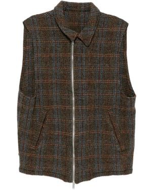 Undercover Plaid Gilet - Brown