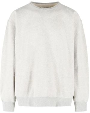 Maison Margiela Denim-Patchwork Crew-Neck Sweatshirt - White