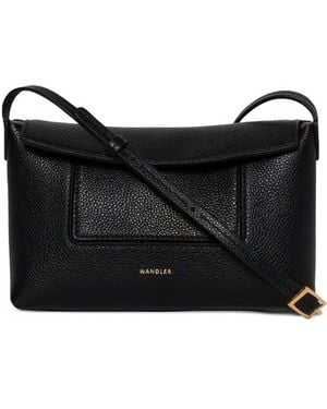 Wandler Mini Penelope Flap Cross Body Bag - Black