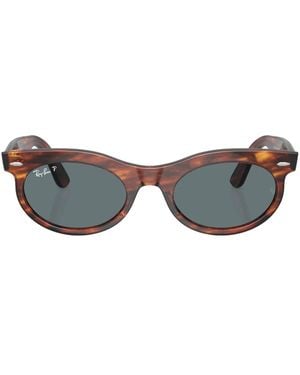 Ray-Ban Wayfarer Oval Oval-Frame Sunglasses - Grey