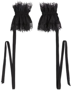 Ann Demeulemeester Birte Lace-Ruffle Cuffs - Black