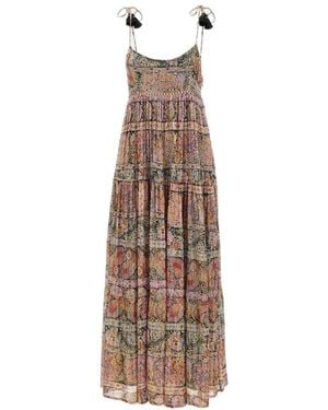 RIXO London Kamilah Paisley-Print Tiered Dress - White