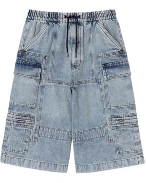 Juun.J Drawstring Denim Cargo Shorts - Blue