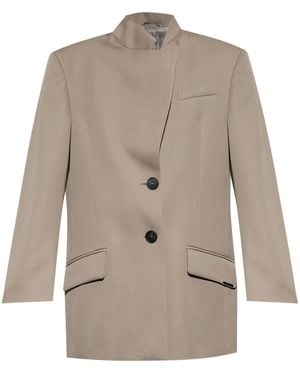 The Attico Wool Gabardine Blazer - Natural