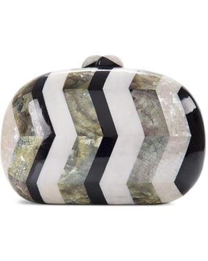 freya rose Calypso Chevron Clutch Bag - Grey