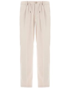 Herno Pantalones Impermeables Con Pinzas - Blanco