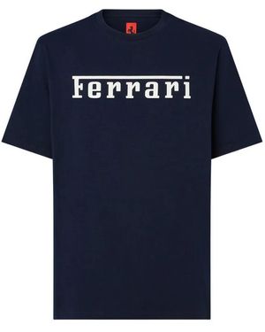 Ferrari Logo-Print T-Shirt - Blue