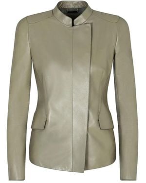 Giorgio Armani Leather Coat - Green