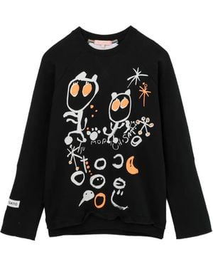 Tsumori Chisato Graphic-Print Raglan-Sleeve Jumper - Black