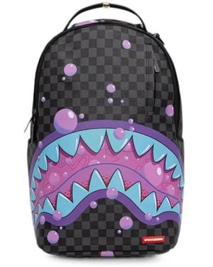Sprayground Zaino A Quadri Con Bocca Di Squalo - Blu