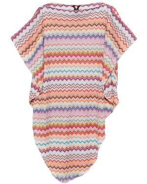 Missoni Zigzag-Knit Boat-Neck Poncho - White
