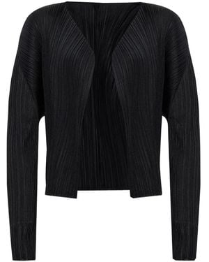 Pleats Please Issey Miyake Cardigan Aperto Plissettato - Nero