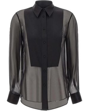 Filippa K Buttoned-Up Sheer Shirt - Black