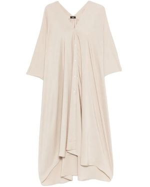 ELEH Button V-Neck Dress - White