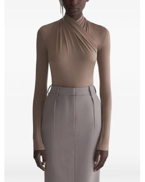 Mugler Langärmeliger Body - Braun